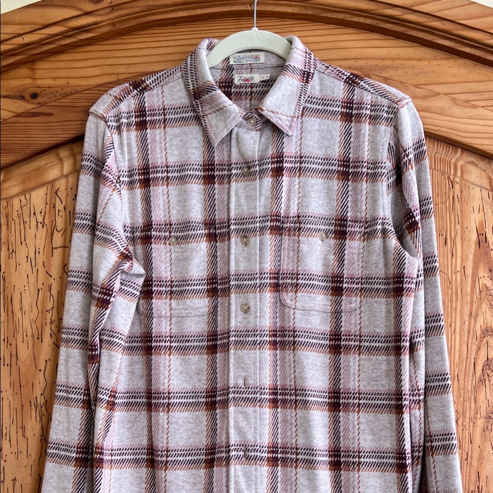 Faherty Women's Plaid Button Down Shirt in Brown and Cream